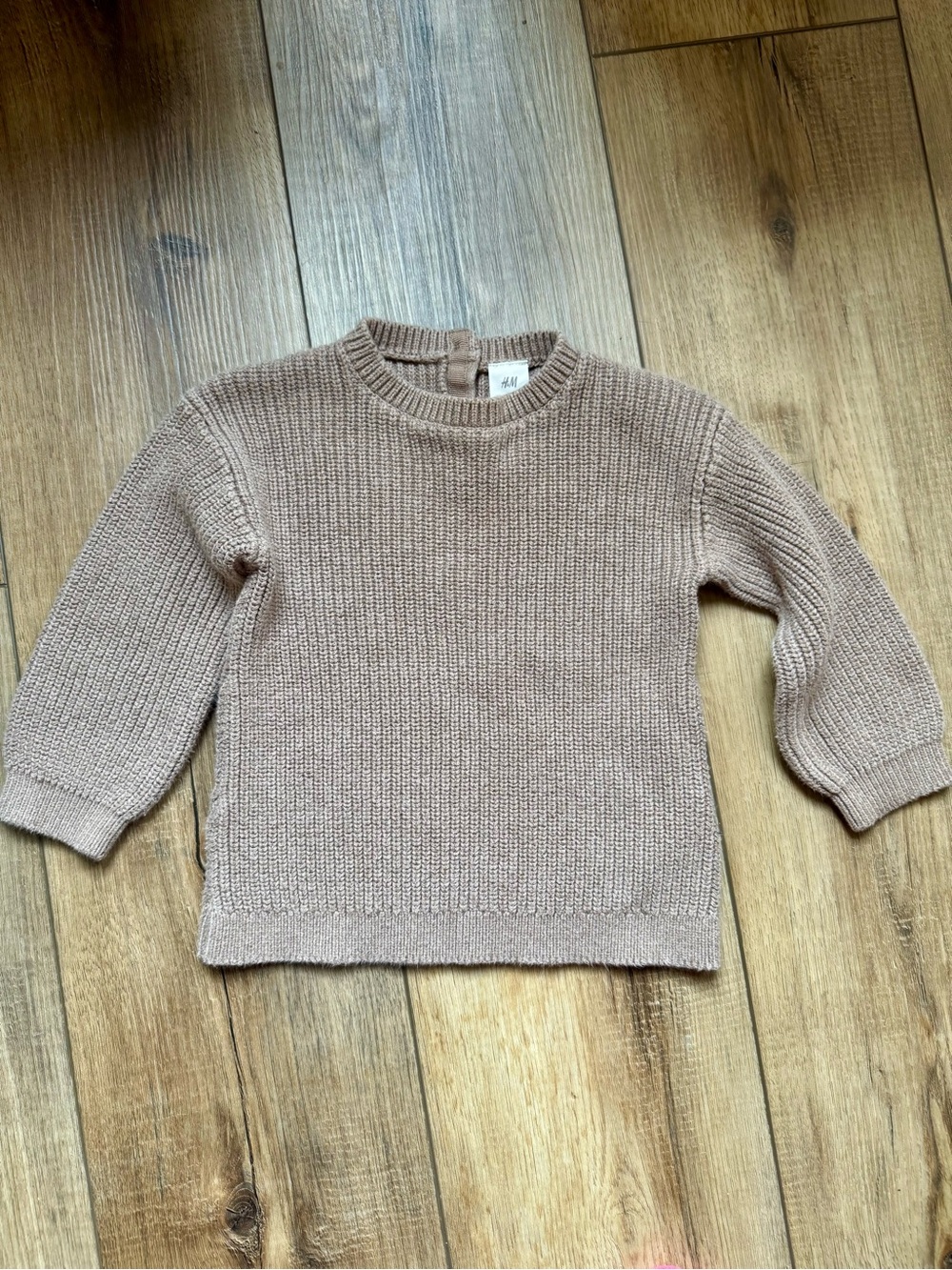 H&M Knit Baby Sweater in Taupe | Organic Cotton | EUC | Button Back | 18 mo